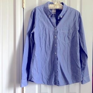 Coastal Cowgirl GAP cotton button up preppy Pinstripe Blue‎ White Shirt M